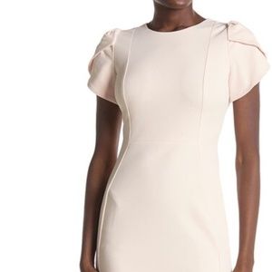 Calvin Klein Blush Pink Tulip Cap Sleeve Sheath Dress sz  10 GUC Easter